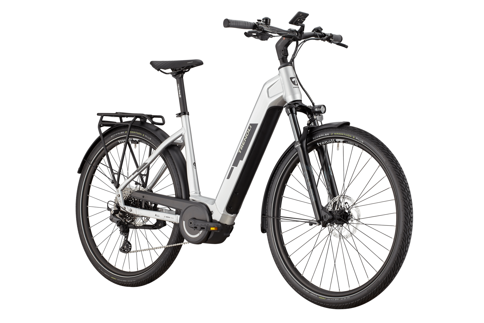 trenoli TANARO CX classico in silver – glänzend | City E-Bike mit 750 Wh